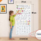  The image shows a home background with child colouring on roll sticked to the wall with size mentioned as 24*48 inches