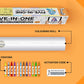 The image illustrates a lavender background with Triangle box, colouring roll, 6 double tape, 12 colour crayons and activation code. and next to that the roll dimention is mentioned as 24*48 inches in size with child ad adult height reference