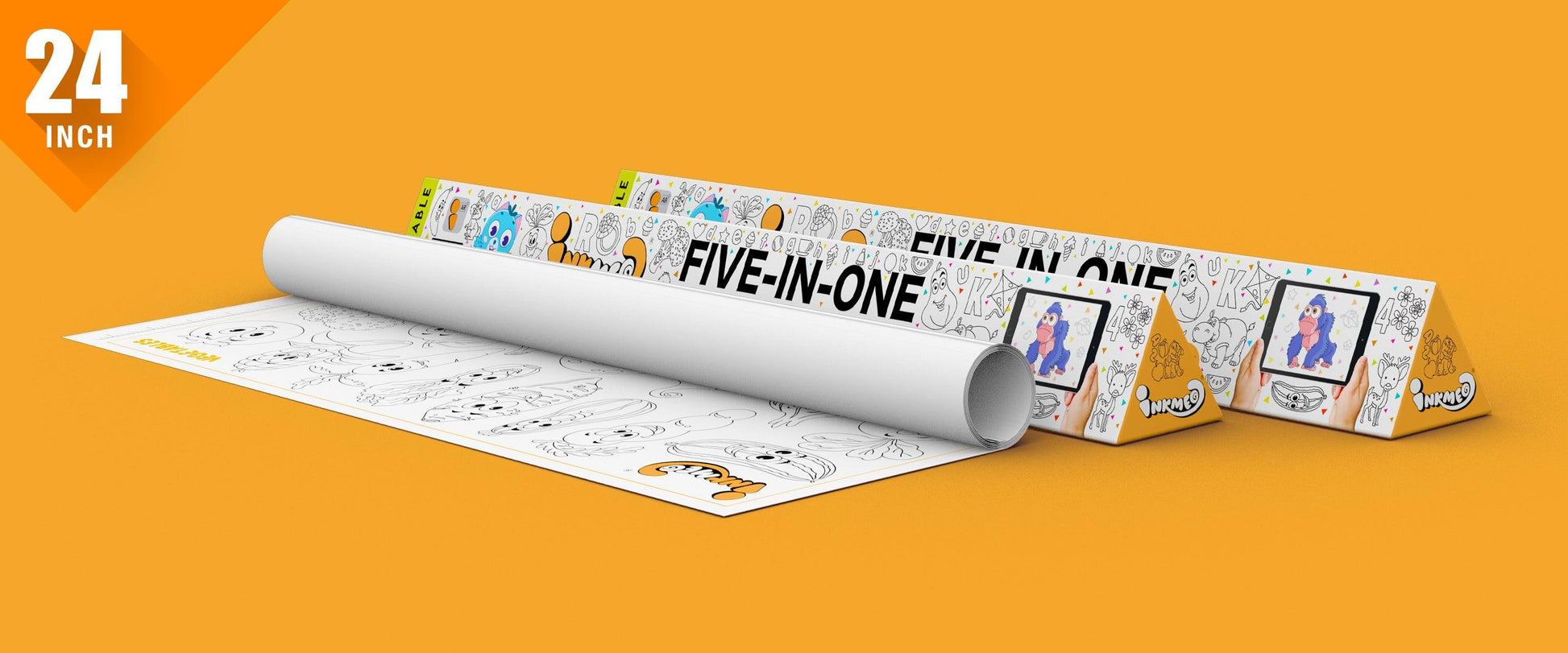 Five in One Colouring Roll ( 24 inch) - Inkmeo