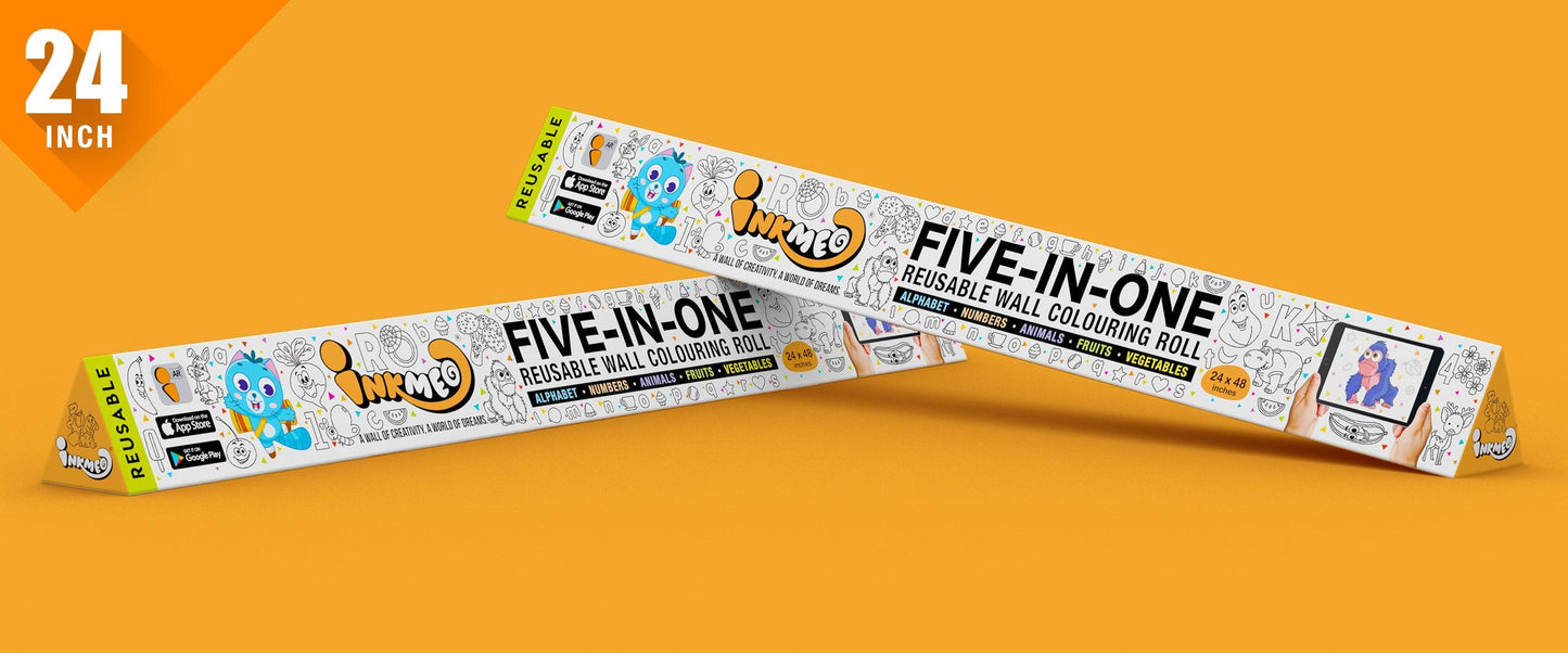Five in One Colouring Roll ( 24 inch) - Inkmeo
