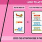 The image has a pink background which is divided into two parts. The first part shows a free mobile application for downloading the Inkmeo app in the App Store and Google Store. The second part shows four mobile phones with the caption "To open the Inkmeo app, select your product category, select your product, and enter the code & click validate.