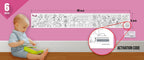 The image depicts a 6*40-inch roll adhered to the wall with a baby playing nearby, and the activation code is zoomed in separately.