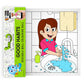 The image depicts a roll being pulled out from the triangular box, displaying colourful pictures.