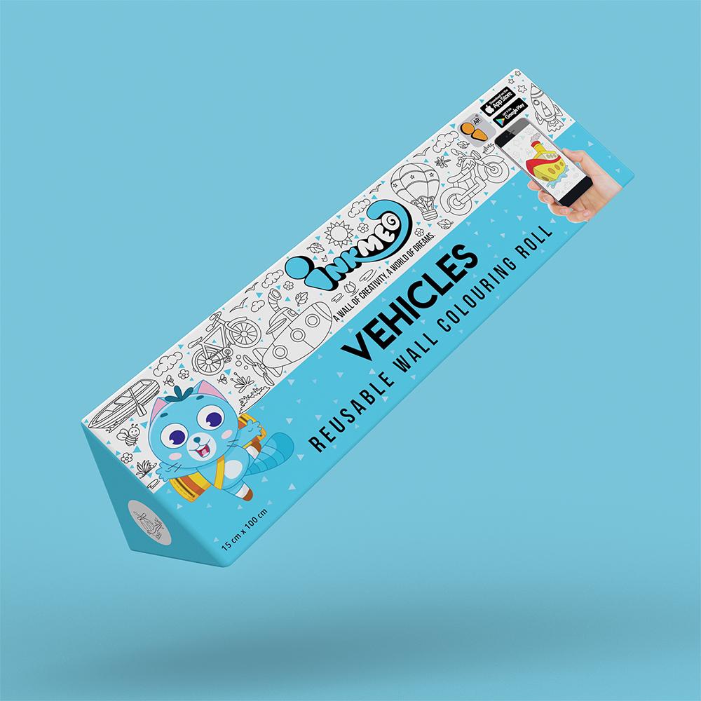 Vehicles Colouring Roll (6 inch) - Inkmeo