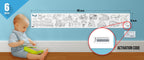 The image depicts a 6*40-inch roll adhered to the wall with a baby playing nearby, and the activation code is zoomed in separately.