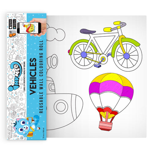 The image depicts a roll being pulled out from the triangular box, displaying colorful pictures.