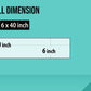 The image depicts a green background with a ruler showing a child's height next to a 6*40 inches paper roll attached to the wall, alongside a picture of a box dimension.