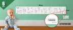 The image depicts a 6*40-inches roll adhered to the wall with a baby playing nearby, and the activation code is zoomed in separately.