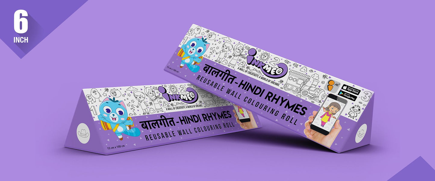 Hindi Rhymes Colouring Roll (6 inch) - Inkmeo