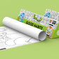 The image depicts two 6*40-inches green triangular good habits boxes placed alongside each other, with a sheet rolled out next to them.