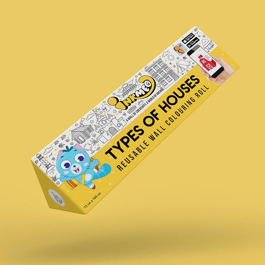 Types of Houses Colouring Roll (6 inch) - Inkmeo