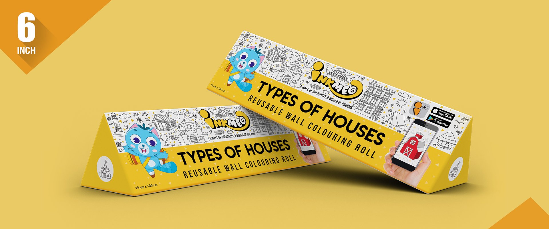 Types of Houses Colouring Roll (6 inch) - Inkmeo