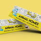 The image depicts two 6x40-inch triangular boxes arranged one above the other against a yellow background