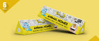 The image depicts two 6x40-inch triangular boxes arranged one above the other against a yellow background