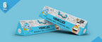 The image depicts two 6x40-inch triangular boxes arranged one above the other against a blue background.