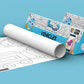 The image depicts two 6*40-inch blue triangular vehicle boxes placed alongside each other, with a sheet rolled out next to them.