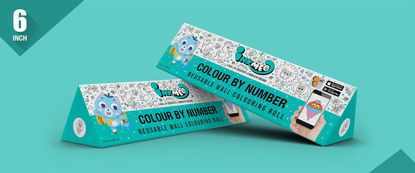 Colour by Number Colouring Roll (6 inch) - Inkmeo