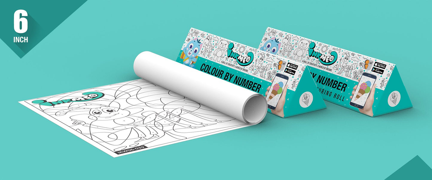 Colour by Number Colouring Roll (6 inch) - Inkmeo
