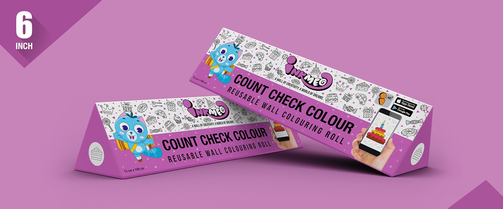 Count Check Colour Colouring Roll (6 inch) - Inkmeo