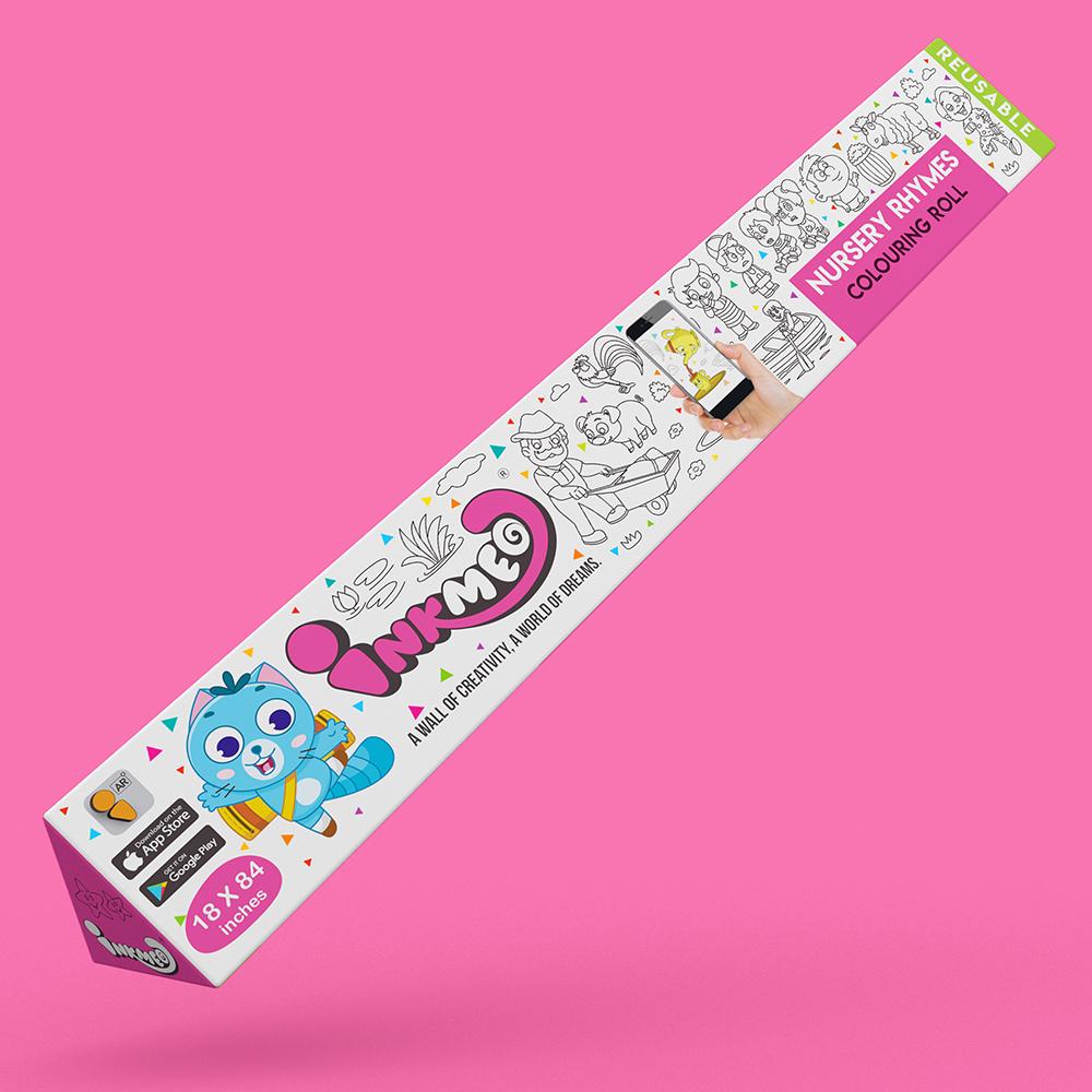 Nursery Rhymes Reusable Colouring Roll (18 inch) - Inkmeo