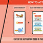 The image has a red background which is divided into two parts. The first part shows a free mobile application for downloading the Inkmeo app in the App Store and Google Store. The second part shows four mobile phones with the caption "To open the Inkmeo app, select your product category, select your product, and enter the code & click validate.