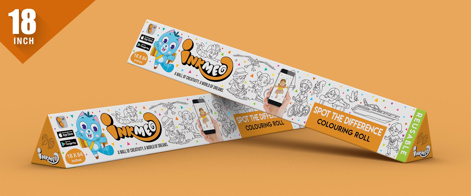 Spot the Difference Colouring Roll (18 inch) - Inkmeo