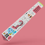 A pink box featuring a cute cartoon character, perfect for adding a touch of fun to any space.