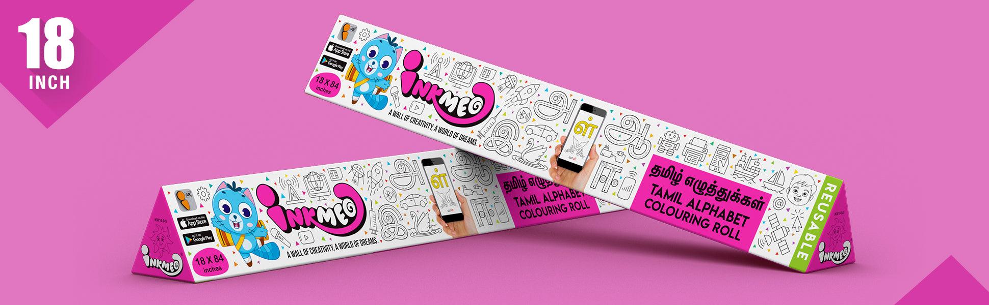 Tamil Alphabet Colouring Roll - Inkmeo