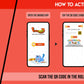 The image has a red background which is divided into two parts. The first part shows a free mobile application for downloading the Inkmeo app in the App Store and Google Store. The second part shows four mobile phones with the caption "To open the Inkmeo app, select your product category, select your product, and enter the code & click validate.