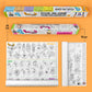 The image shows a orange background with two triangular box with 24 inches and 18 inches rolled out separately from the box with pictures