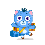 the video shows a cartoon cat dancing 